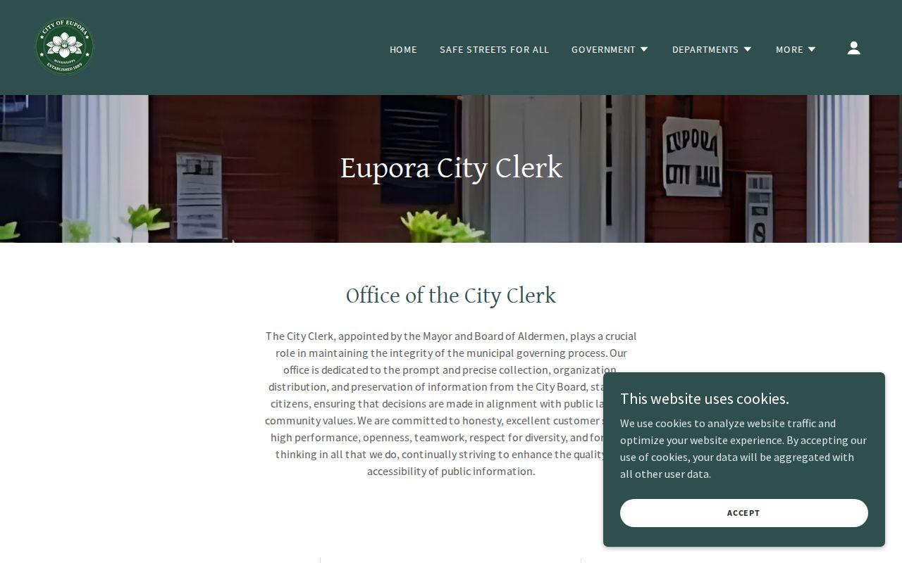 Webster County court docket source for Eupora city clerk routing