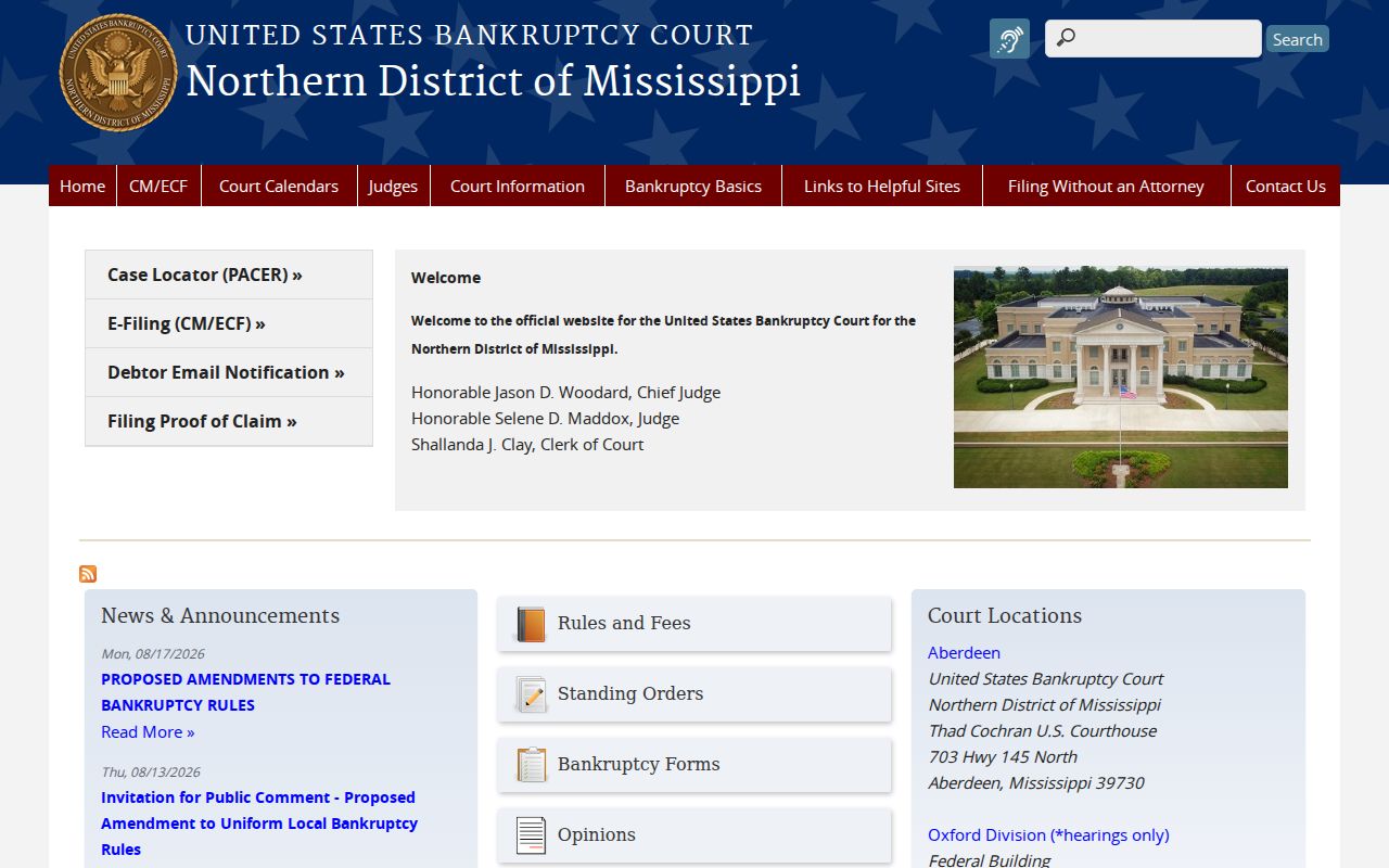 Webster County court docket source for Northern District bankruptcy access